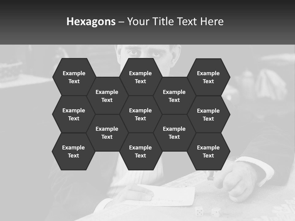 A Man In A Tuxedo Sitting At A Table PowerPoint Template