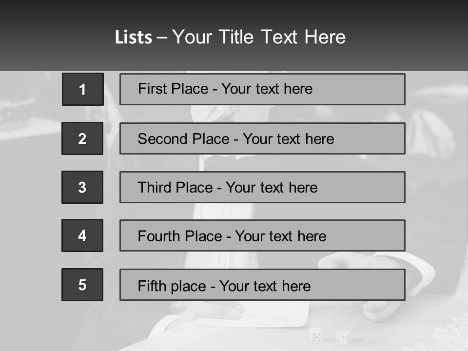 A Man In A Tuxedo Sitting At A Table PowerPoint Template