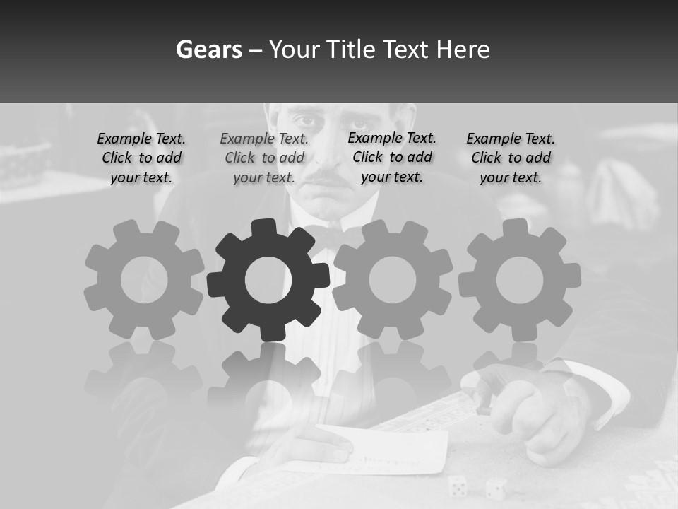 A Man In A Tuxedo Sitting At A Table PowerPoint Template