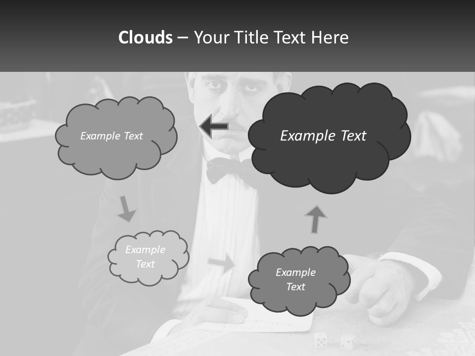 A Man In A Tuxedo Sitting At A Table PowerPoint Template