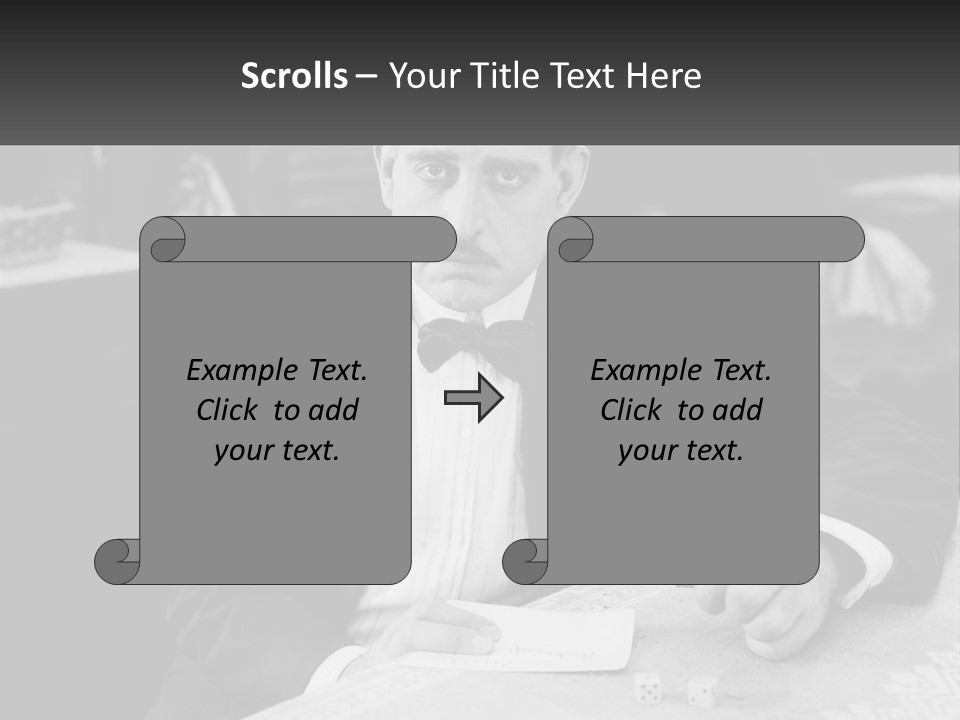 A Man In A Tuxedo Sitting At A Table PowerPoint Template