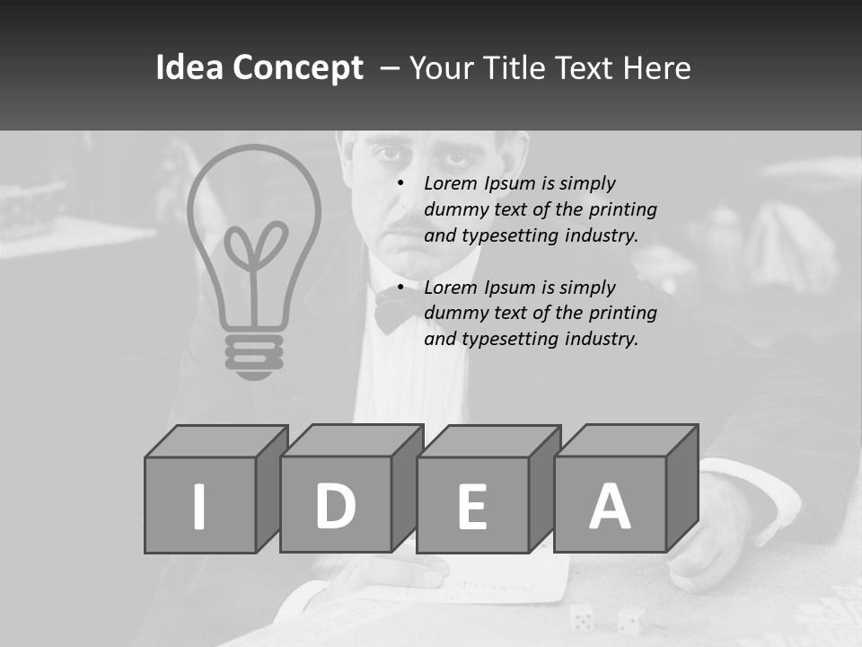 A Man In A Tuxedo Sitting At A Table PowerPoint Template