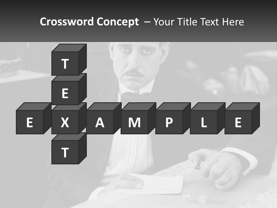 A Man In A Tuxedo Sitting At A Table PowerPoint Template