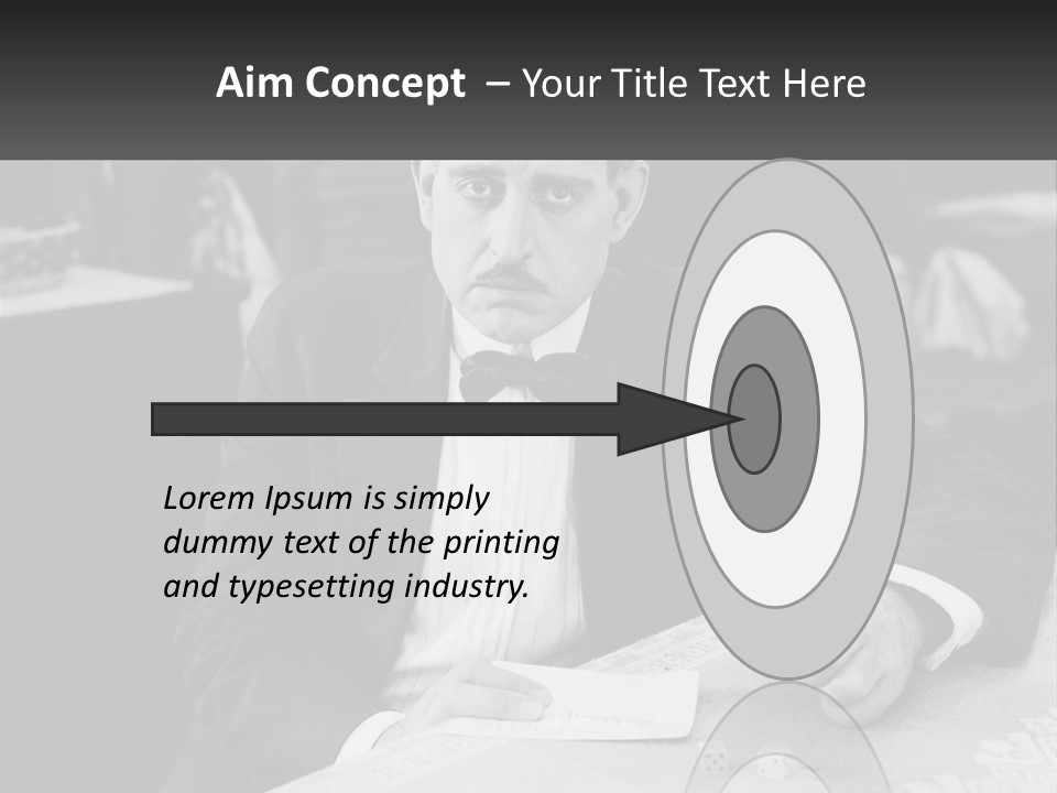 A Man In A Tuxedo Sitting At A Table PowerPoint Template