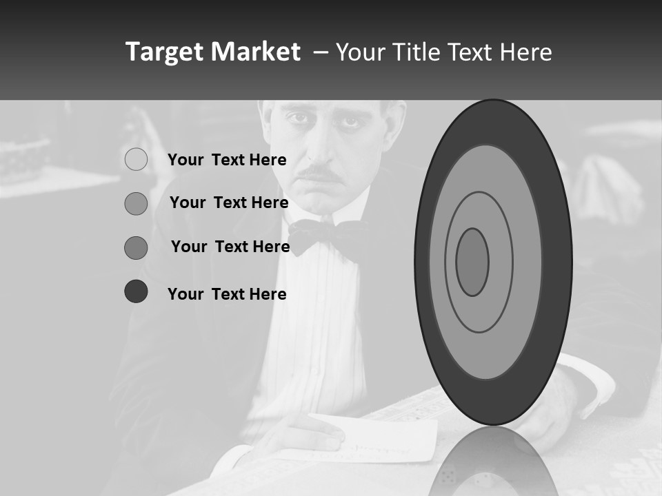 A Man In A Tuxedo Sitting At A Table PowerPoint Template