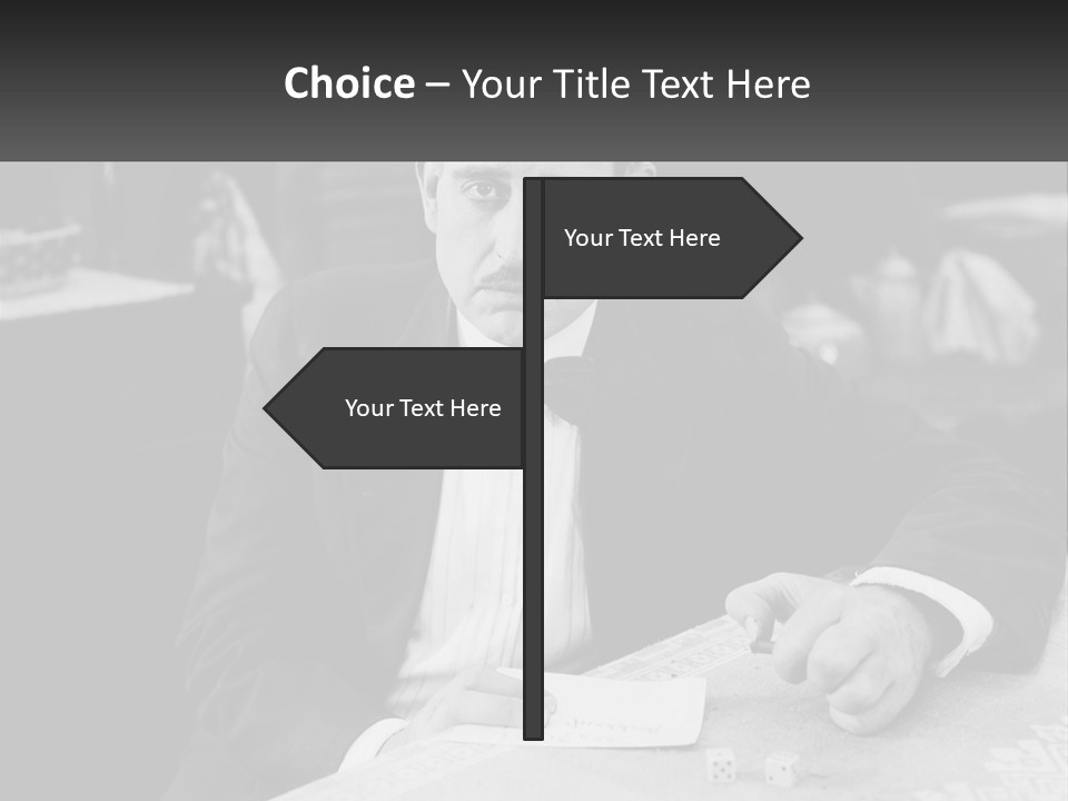 A Man In A Tuxedo Sitting At A Table PowerPoint Template