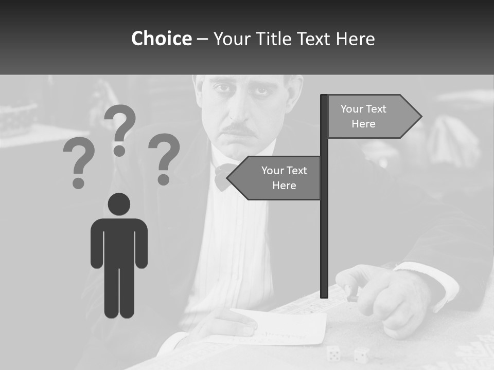 A Man In A Tuxedo Sitting At A Table PowerPoint Template