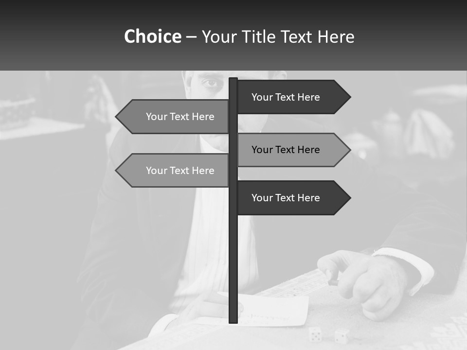 A Man In A Tuxedo Sitting At A Table PowerPoint Template