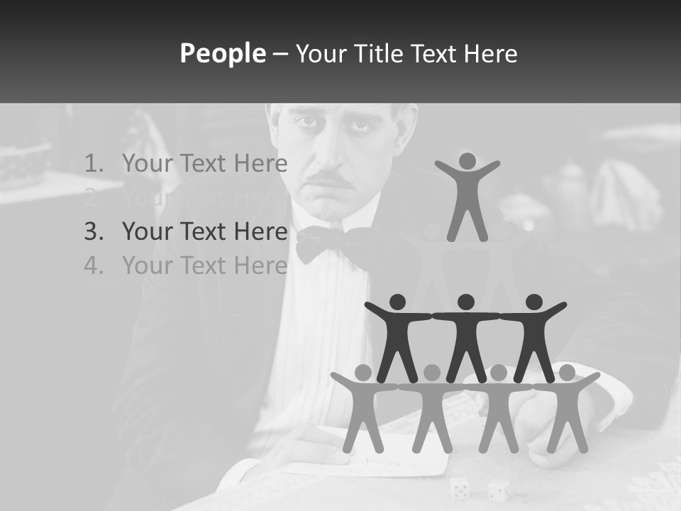 A Man In A Tuxedo Sitting At A Table PowerPoint Template