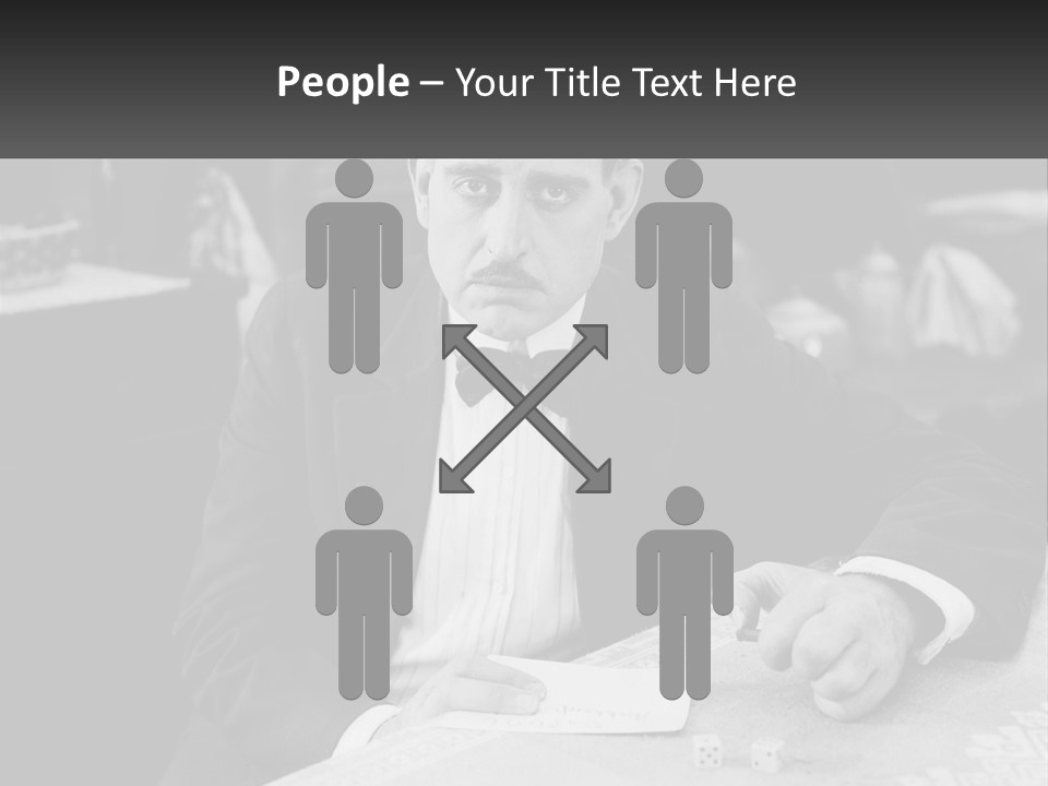 A Man In A Tuxedo Sitting At A Table PowerPoint Template