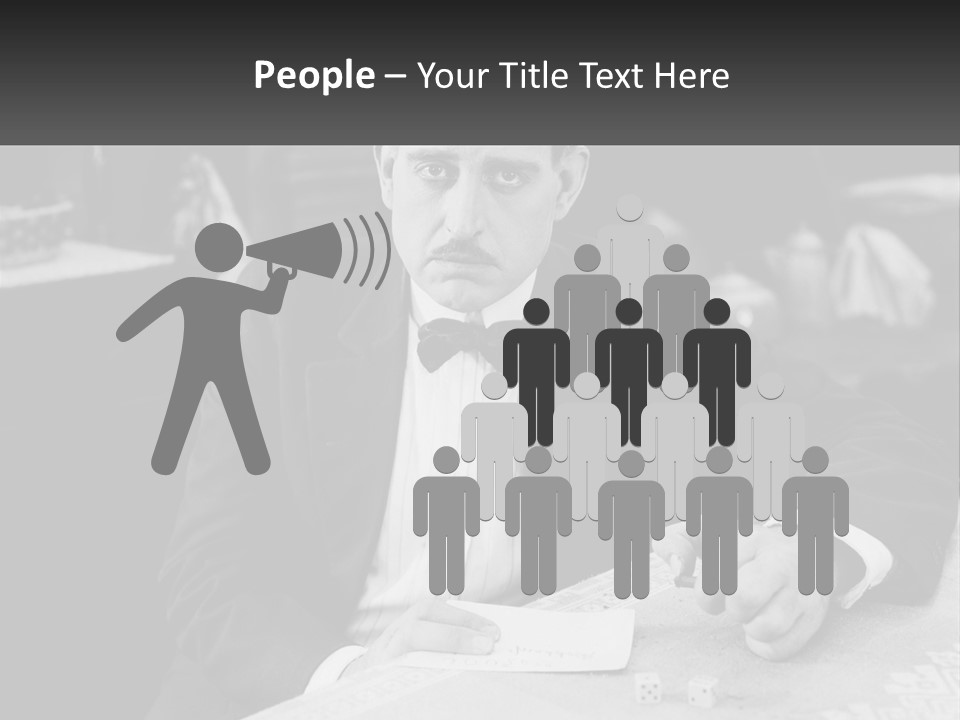 A Man In A Tuxedo Sitting At A Table PowerPoint Template