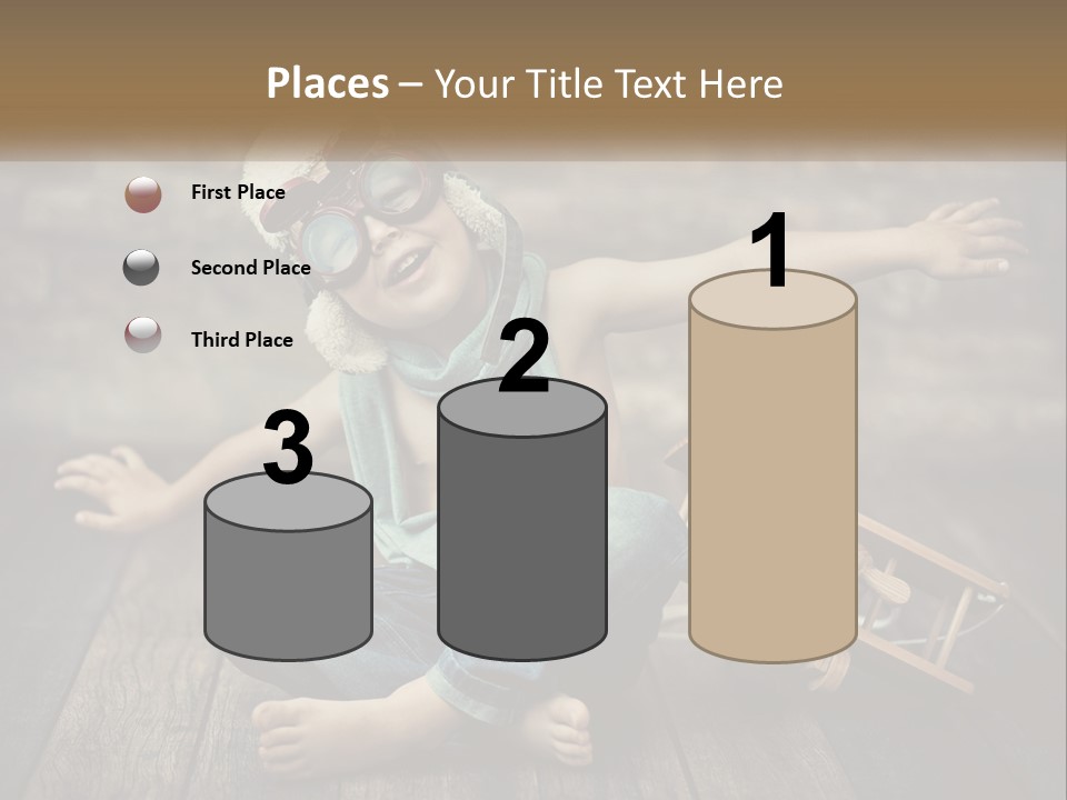 A Young Boy In A Hat And Scarf Sitting On A Wooden Floor PowerPoint Template