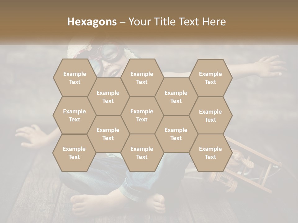 A Young Boy In A Hat And Scarf Sitting On A Wooden Floor PowerPoint Template