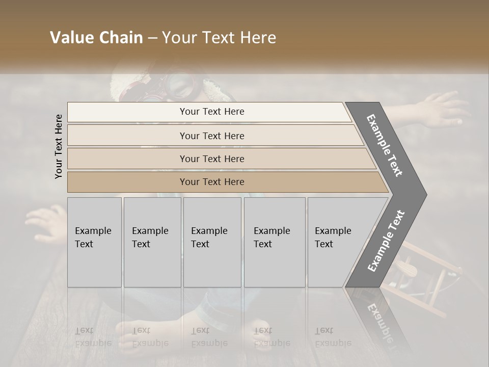 A Young Boy In A Hat And Scarf Sitting On A Wooden Floor PowerPoint Template