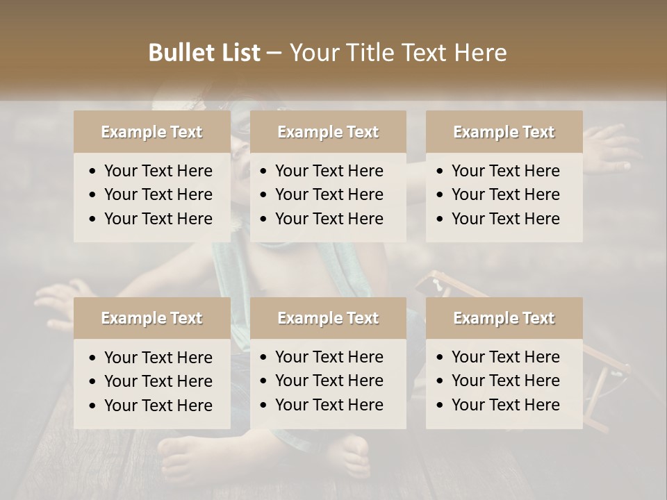 A Young Boy In A Hat And Scarf Sitting On A Wooden Floor PowerPoint Template