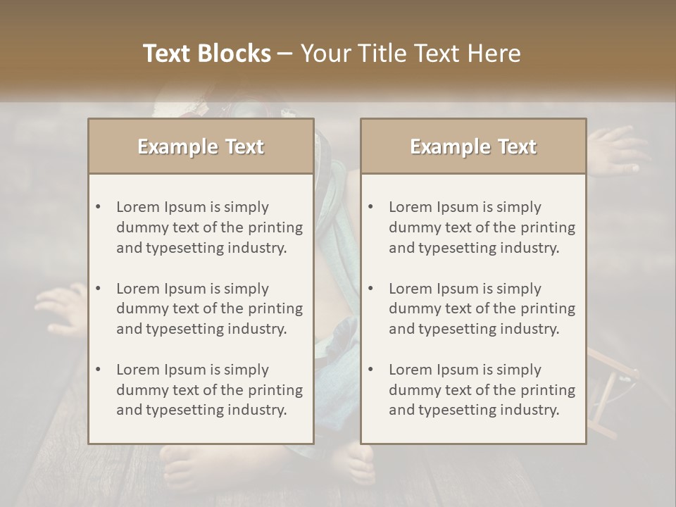 A Young Boy In A Hat And Scarf Sitting On A Wooden Floor PowerPoint Template