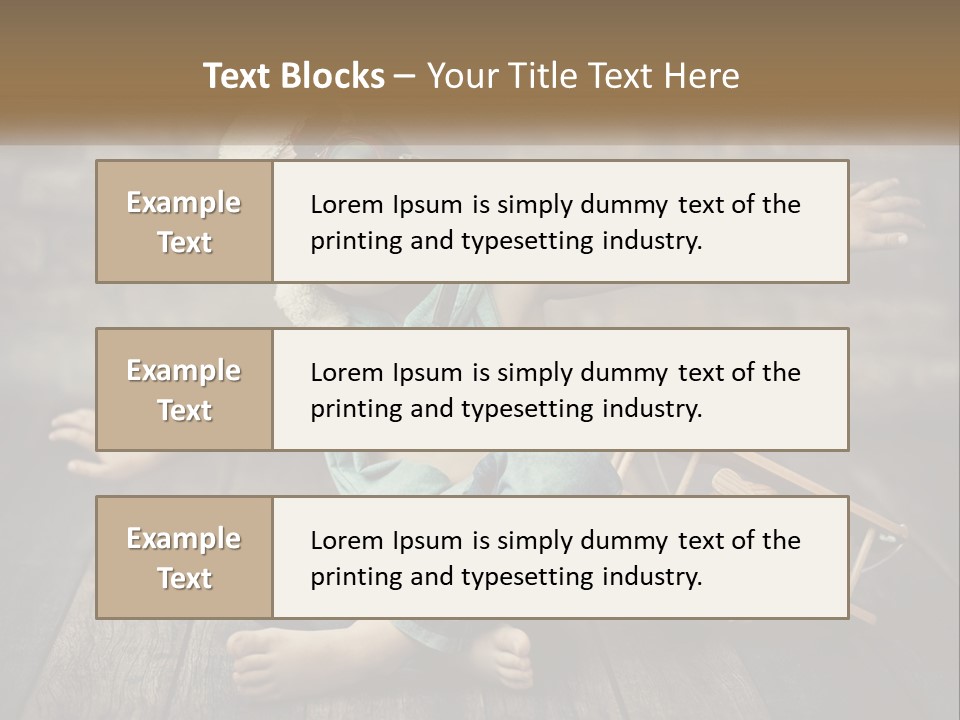 A Young Boy In A Hat And Scarf Sitting On A Wooden Floor PowerPoint Template