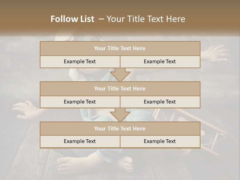 A Young Boy In A Hat And Scarf Sitting On A Wooden Floor PowerPoint Template