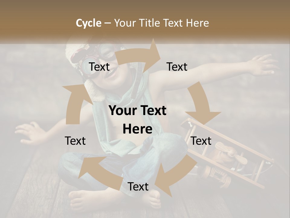 A Young Boy In A Hat And Scarf Sitting On A Wooden Floor PowerPoint Template