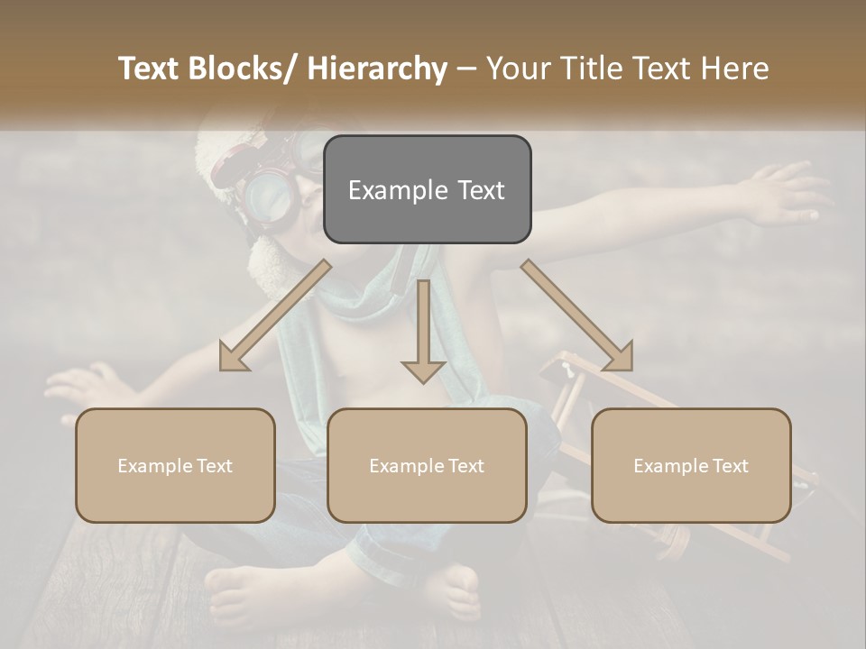 A Young Boy In A Hat And Scarf Sitting On A Wooden Floor PowerPoint Template