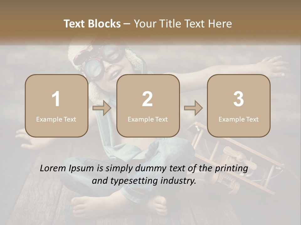 A Young Boy In A Hat And Scarf Sitting On A Wooden Floor PowerPoint Template