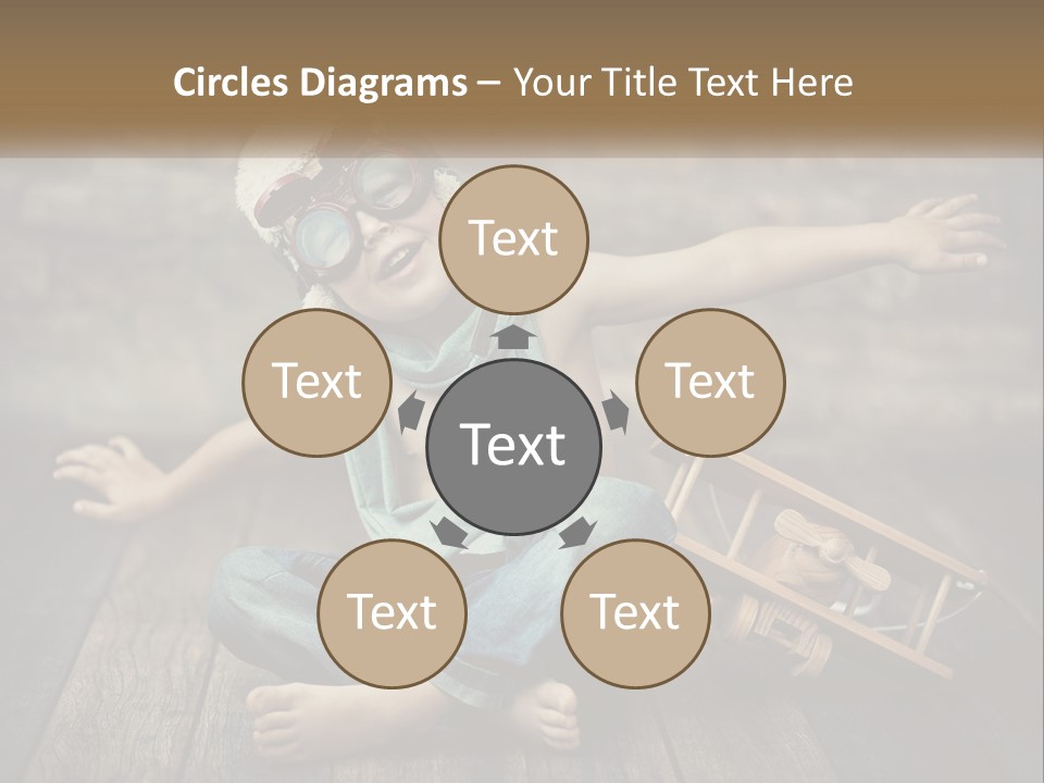 A Young Boy In A Hat And Scarf Sitting On A Wooden Floor PowerPoint Template