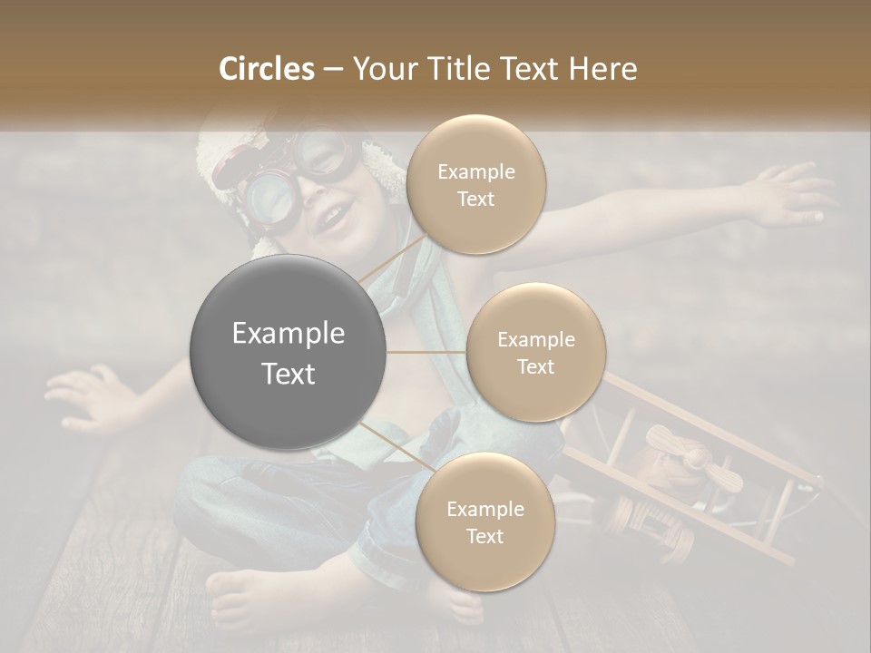 A Young Boy In A Hat And Scarf Sitting On A Wooden Floor PowerPoint Template