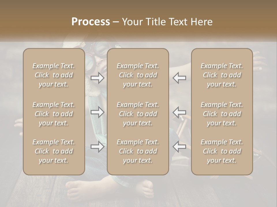 A Young Boy In A Hat And Scarf Sitting On A Wooden Floor PowerPoint Template