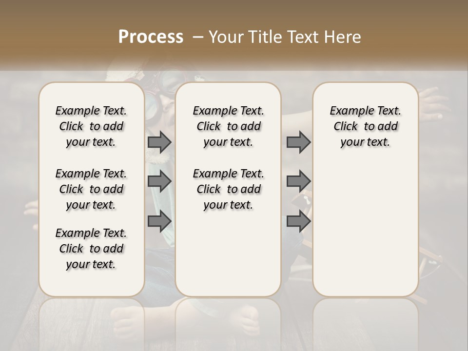 A Young Boy In A Hat And Scarf Sitting On A Wooden Floor PowerPoint Template