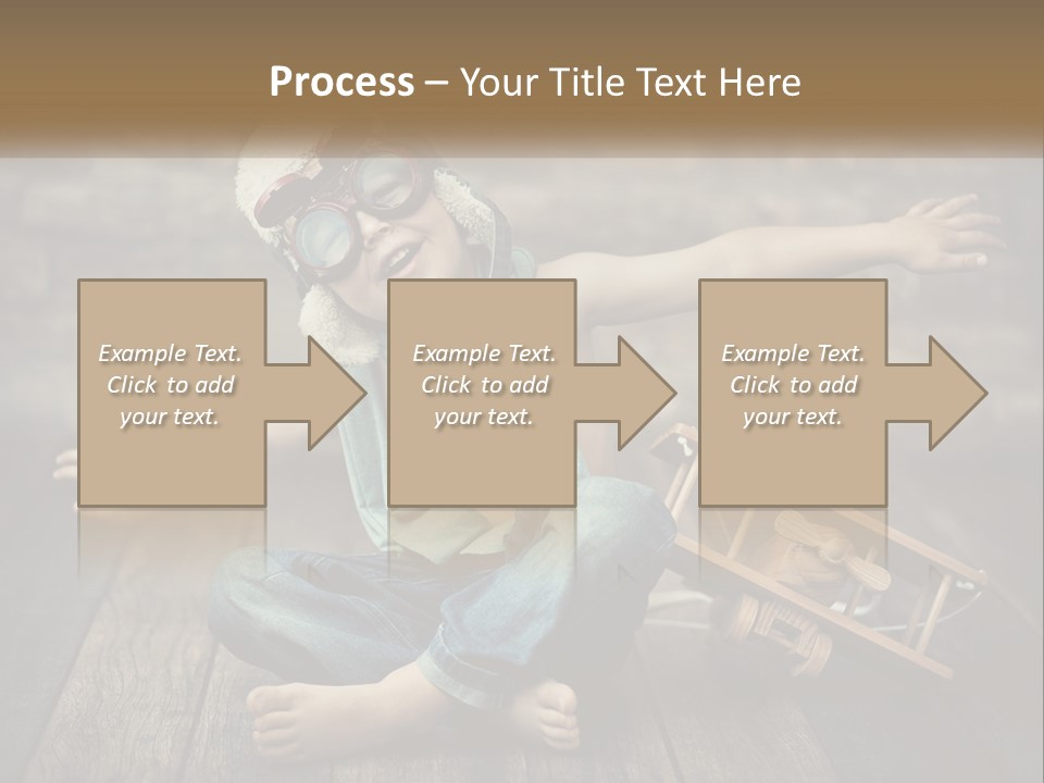 A Young Boy In A Hat And Scarf Sitting On A Wooden Floor PowerPoint Template