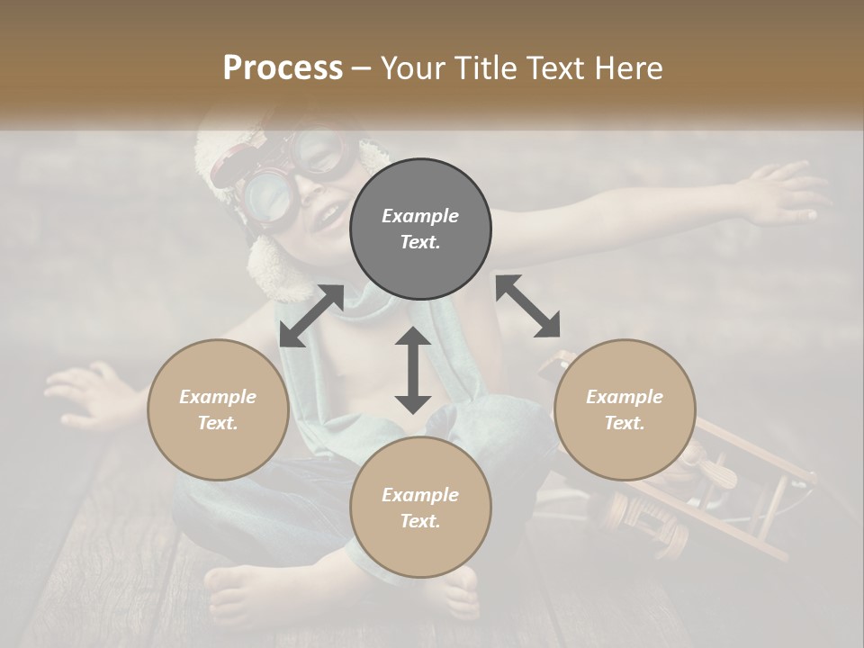 A Young Boy In A Hat And Scarf Sitting On A Wooden Floor PowerPoint Template