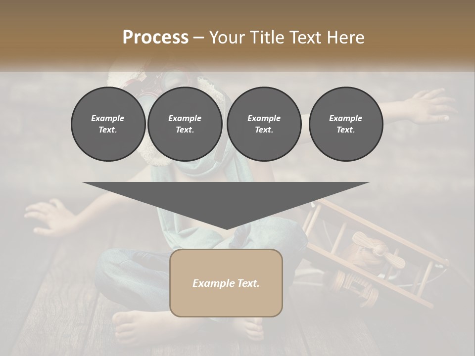 A Young Boy In A Hat And Scarf Sitting On A Wooden Floor PowerPoint Template