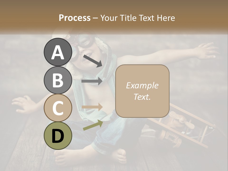 A Young Boy In A Hat And Scarf Sitting On A Wooden Floor PowerPoint Template