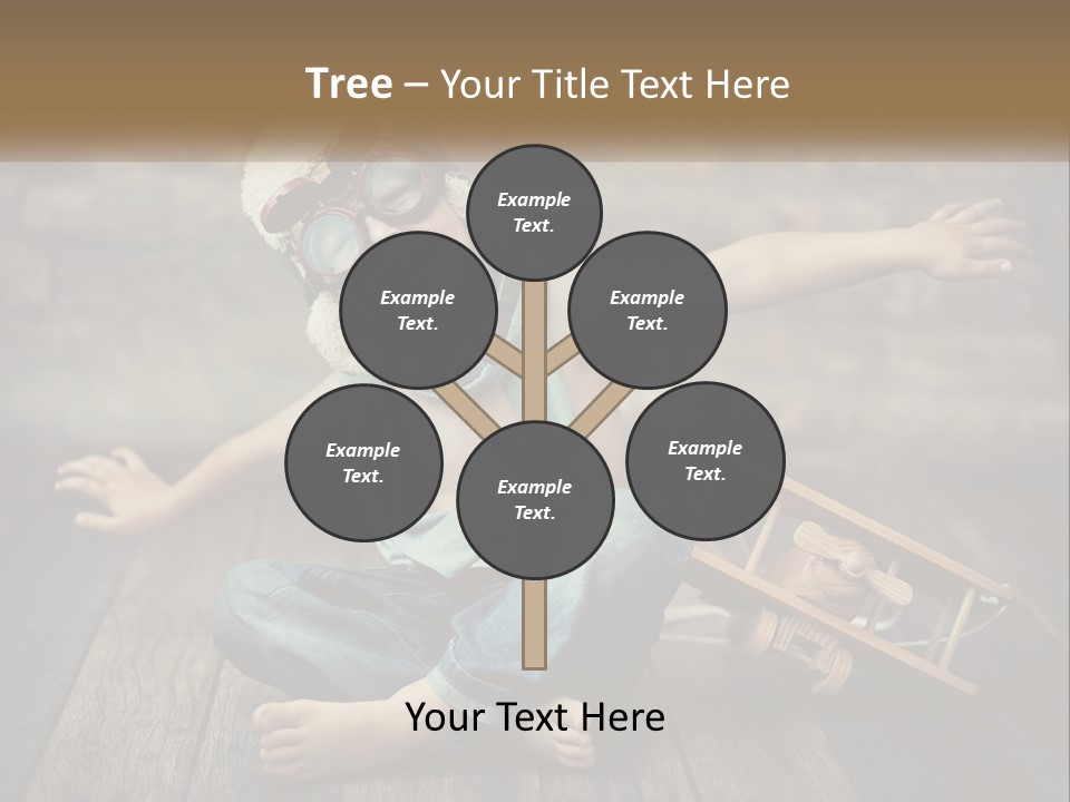 A Young Boy In A Hat And Scarf Sitting On A Wooden Floor PowerPoint Template