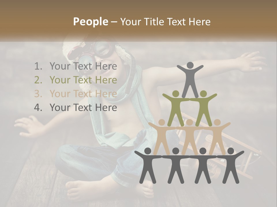 A Young Boy In A Hat And Scarf Sitting On A Wooden Floor PowerPoint Template