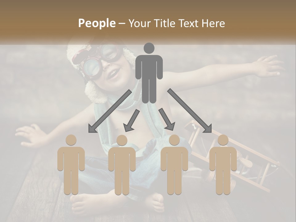 A Young Boy In A Hat And Scarf Sitting On A Wooden Floor PowerPoint Template