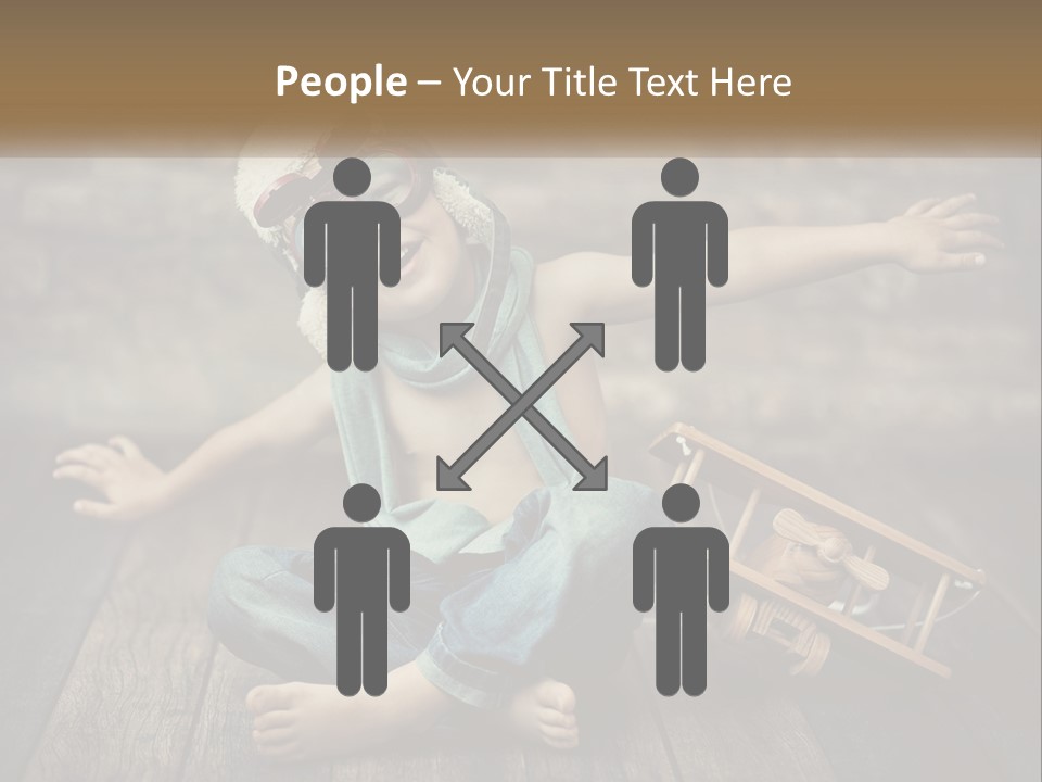 A Young Boy In A Hat And Scarf Sitting On A Wooden Floor PowerPoint Template