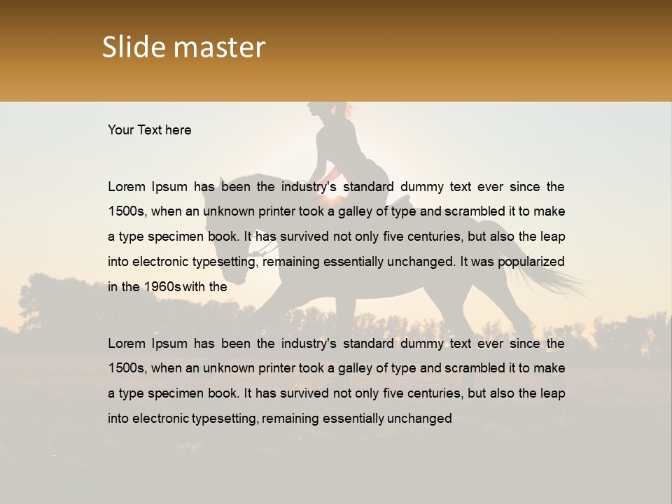A Woman Riding On The Back Of A Horse PowerPoint Template