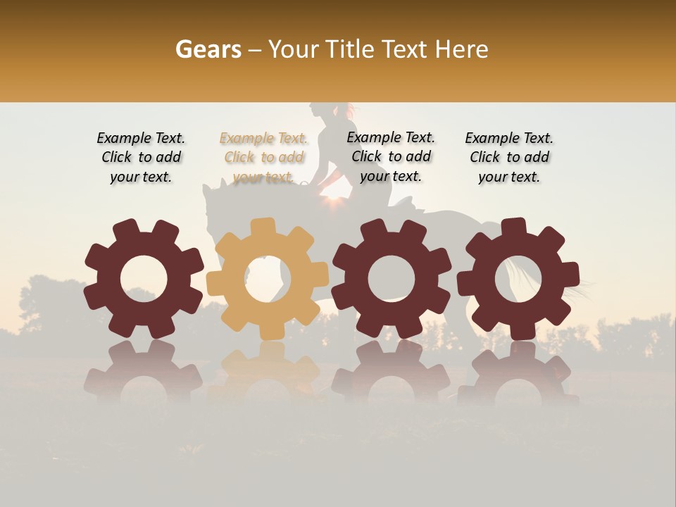 A Woman Riding On The Back Of A Horse PowerPoint Template