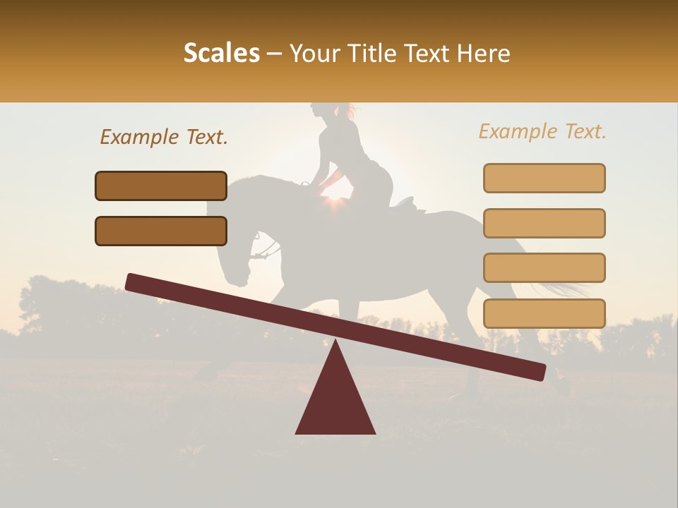 A Woman Riding On The Back Of A Horse PowerPoint Template