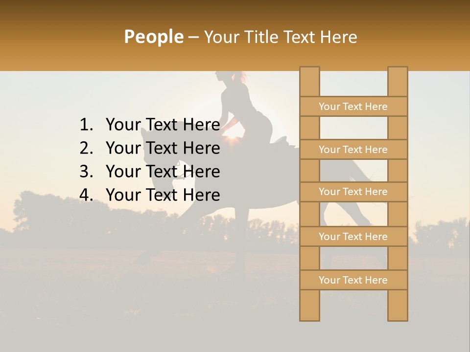A Woman Riding On The Back Of A Horse PowerPoint Template