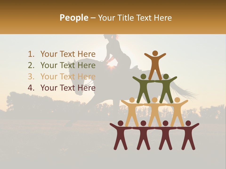 A Woman Riding On The Back Of A Horse PowerPoint Template