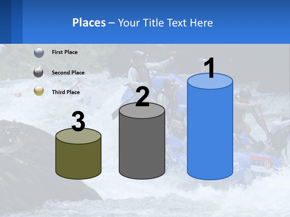 A Group Of People Riding A Raft Down A River PowerPoint Template