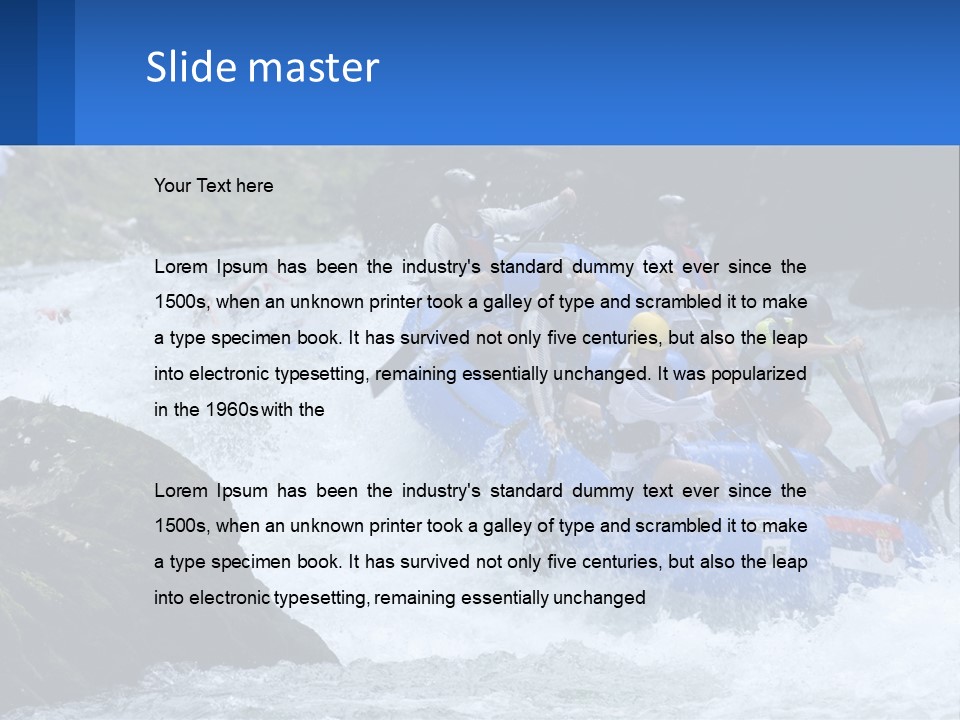 A Group Of People Riding A Raft Down A River PowerPoint Template
