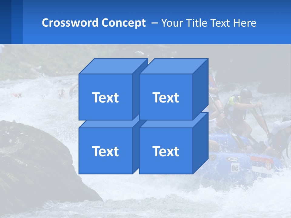A Group Of People Riding A Raft Down A River PowerPoint Template