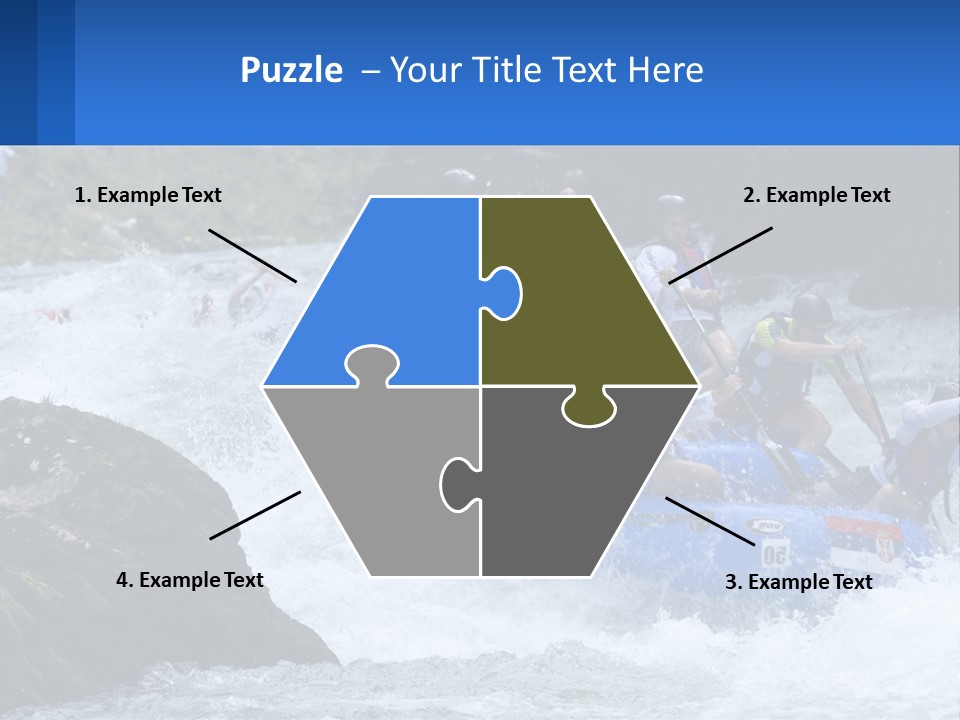 A Group Of People Riding A Raft Down A River PowerPoint Template