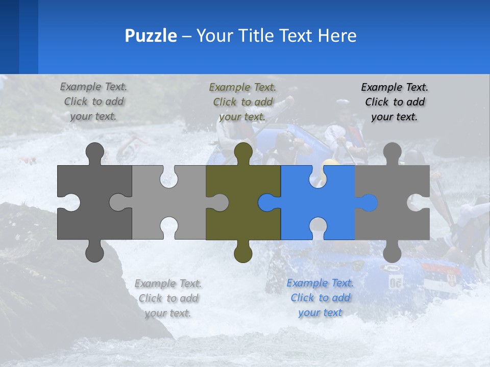 A Group Of People Riding A Raft Down A River PowerPoint Template