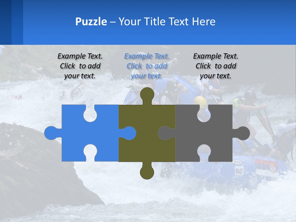 A Group Of People Riding A Raft Down A River PowerPoint Template