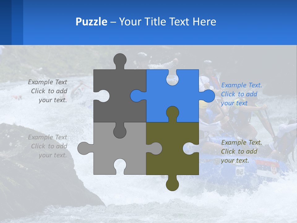 A Group Of People Riding A Raft Down A River PowerPoint Template