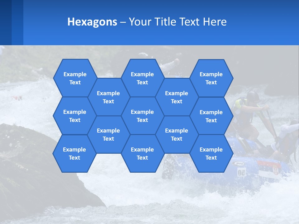 A Group Of People Riding A Raft Down A River PowerPoint Template
